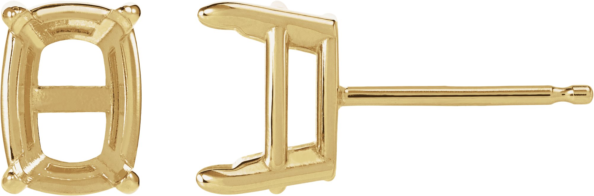Elongated Cushion 4-Prong Stud Earrings