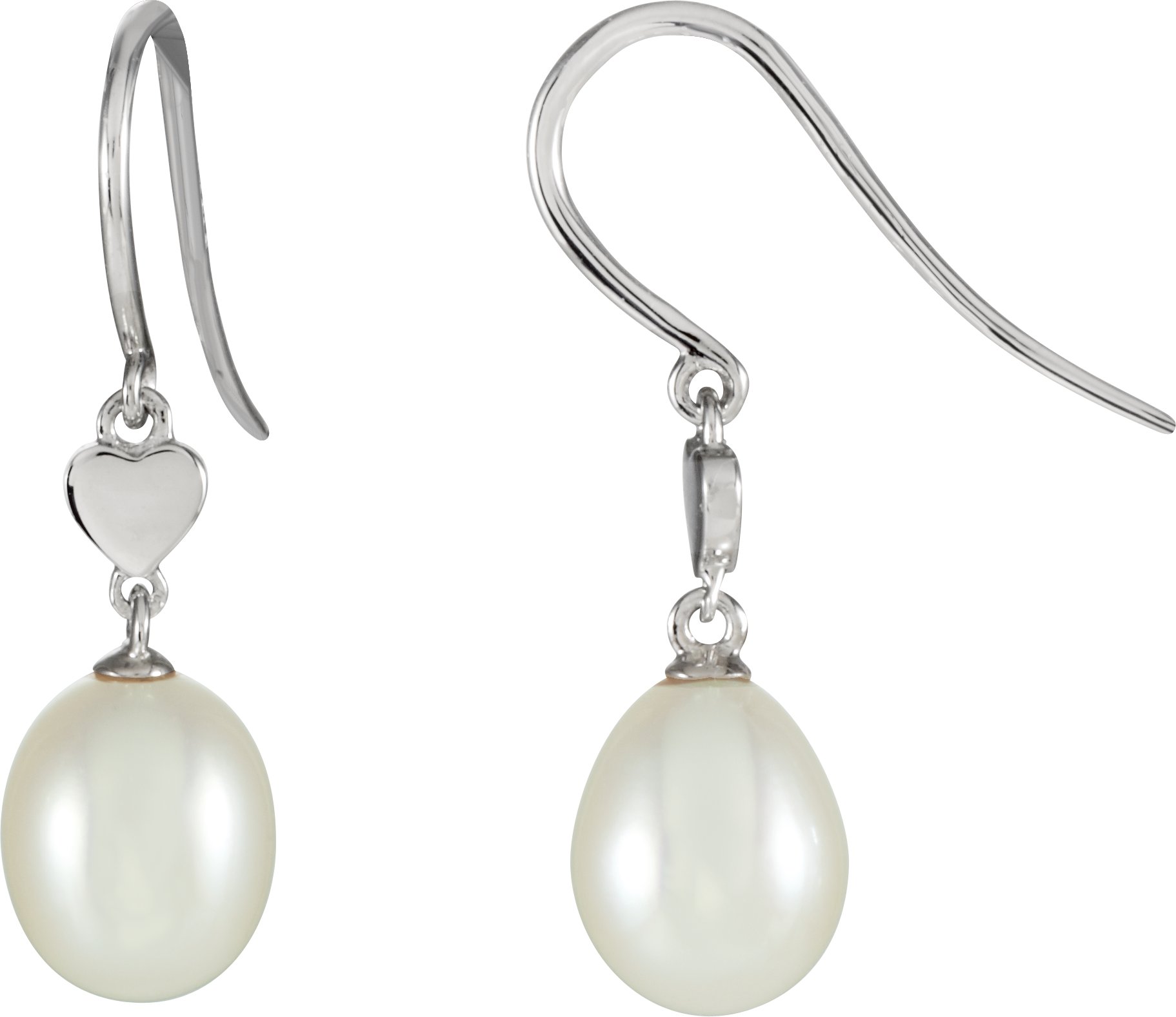 14K White Freshwater Cultured Pearl Dangle Earrings Ref. 3665834