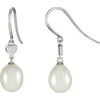 14K White Freshwater Cultured Pearl Dangle Earrings Ref. 3665834