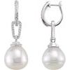 14K White Cultured South Sea Pearl and .50 CTW Diamond Earrings Ref. 7887956