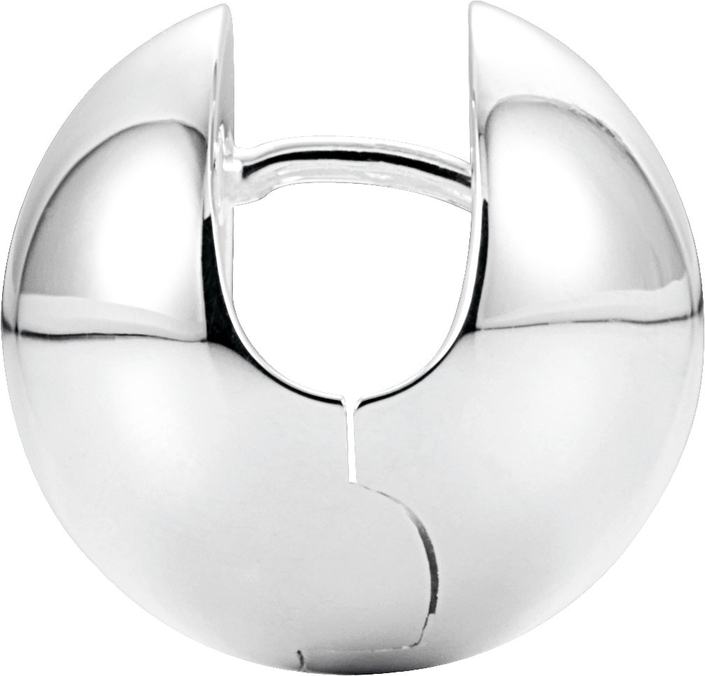 Sterling Silver 15.25 mm Hinged Huggie Earrings