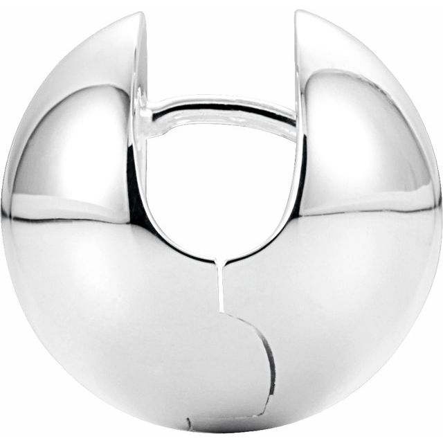Sterling Silver 15.25 mm Hinged Huggie Earrings