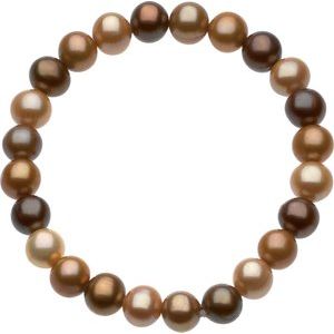 8-9 mm Freshwater Cultured Dyed Chocolate Pearl 7" Stretch Bracelet