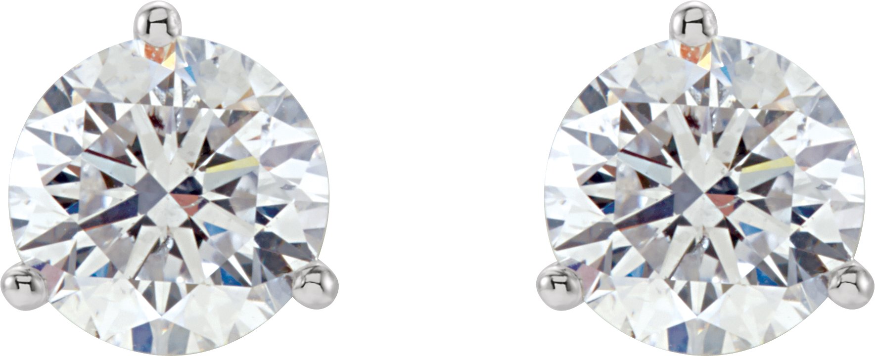 14K White 1/2 CTW Diamond Stud Earrings  