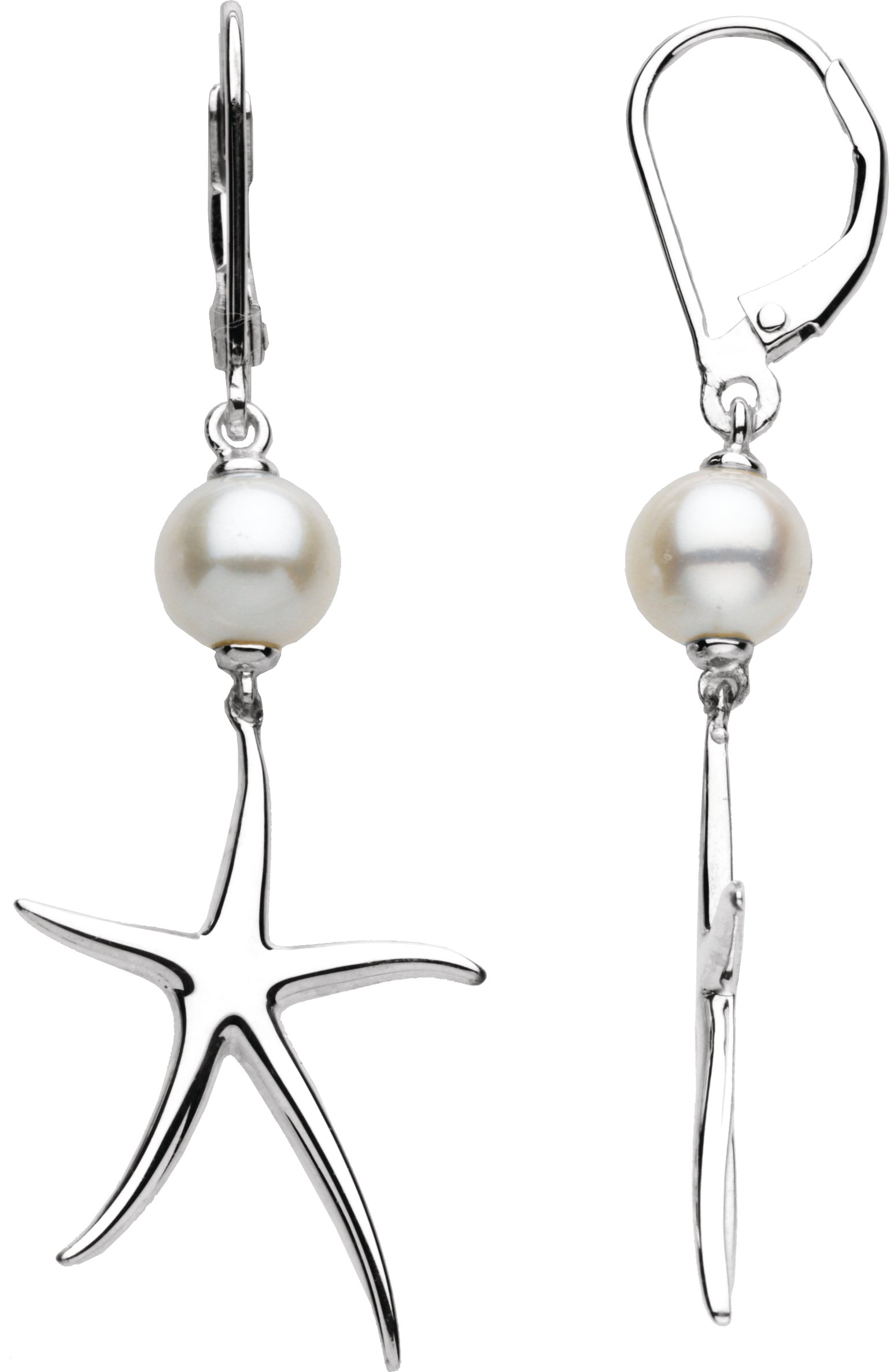 Freshwater Cultured Pearl Starfish Lever Back Earrings Ref. 2574352