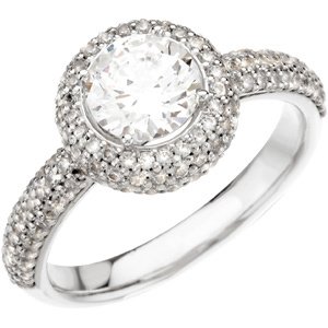 PavÃ© Halo-Styled Ring Mounting