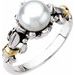 Sterling Silver & 14K Yellow White Freshwater Cultured Pearl Ring