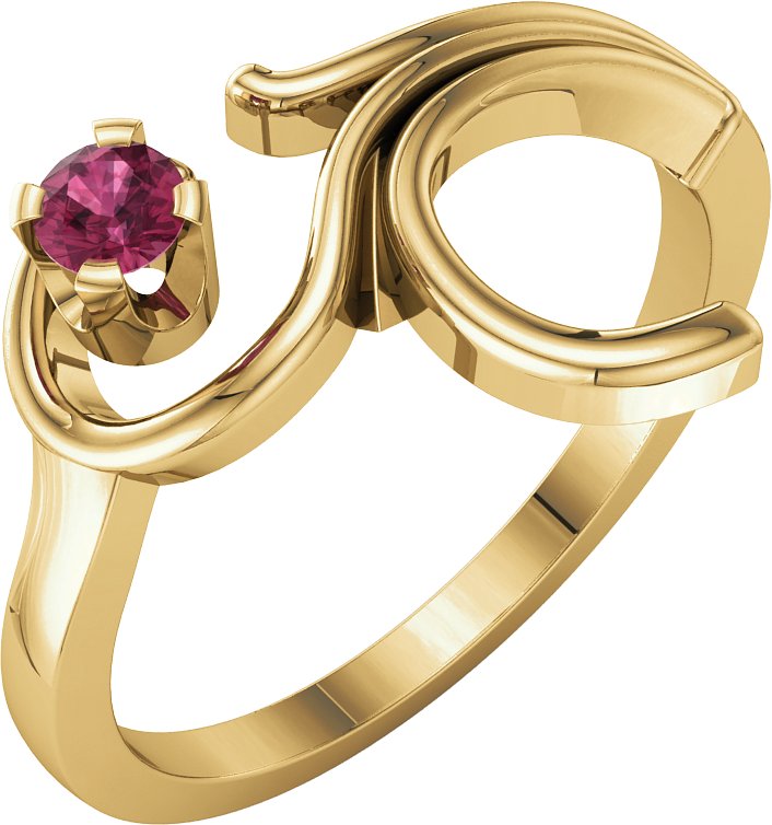 14K Yellow 1-Stone Family Ring Mounting