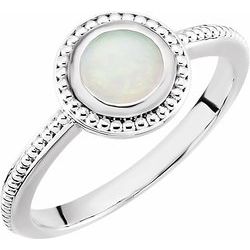 Opal Beaded Design Bezel Ring alebo neosadený