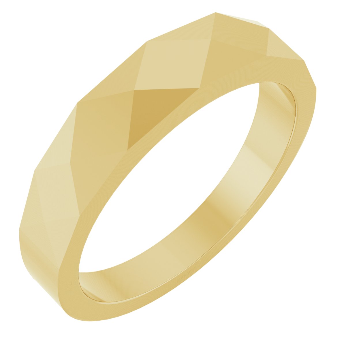 Geometric Faceted Band – 10K Yellow Gold