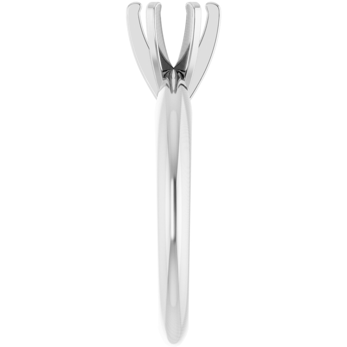 14K White 5.4-5.7 mm Round Heavy 6-Prong Engagement Ring Mounting-4