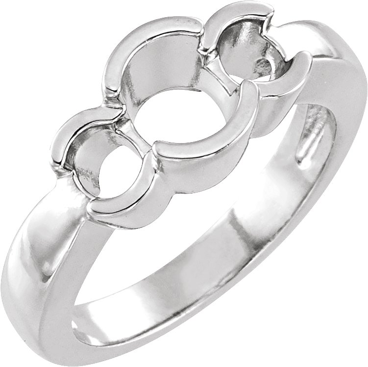 Half-Bezel Three-Stone Engagement Ring or Band