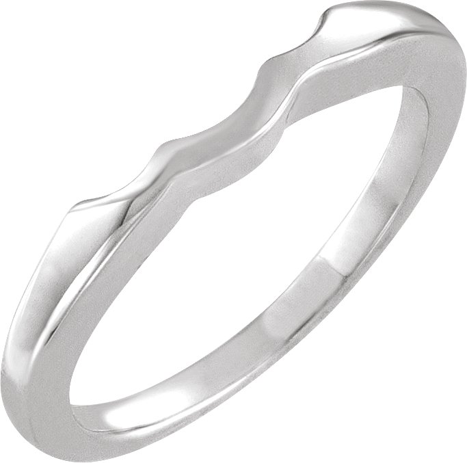 14K X1 White Gold Matching Band for 5.2 mm Round 