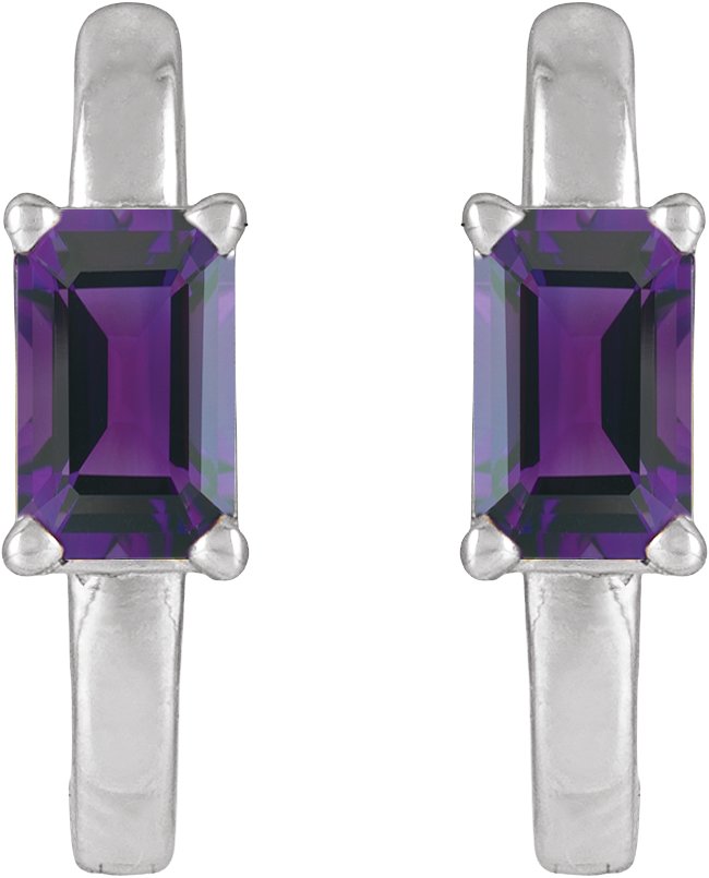 Alternative view of Solitaire Hoop Earrings