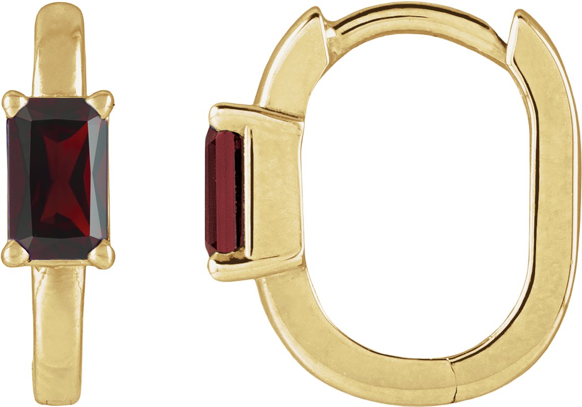 Mozambique Garnet Hoop Earrings