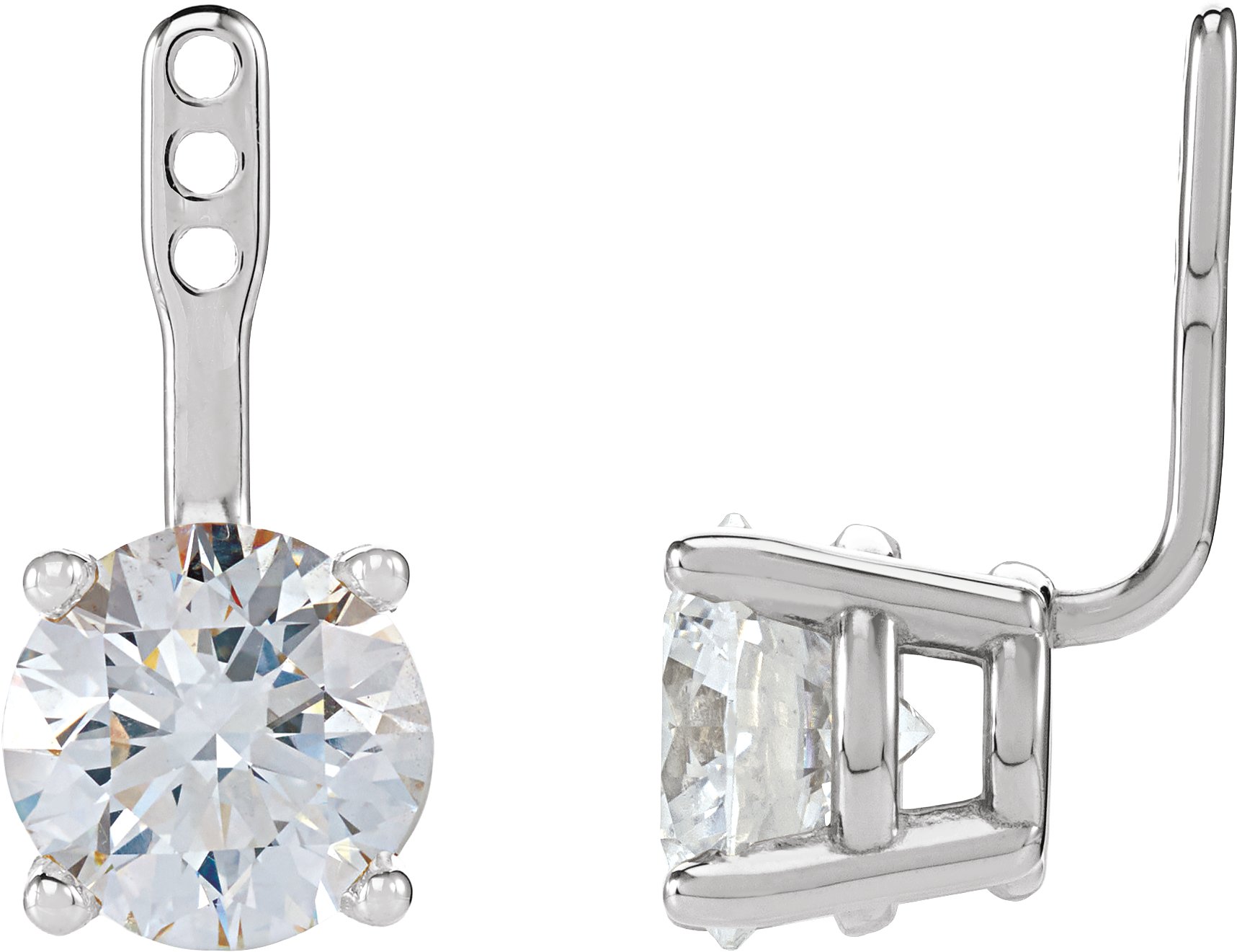 2 CTW Lab-Grown Diamond Solitaire Earring Jackets