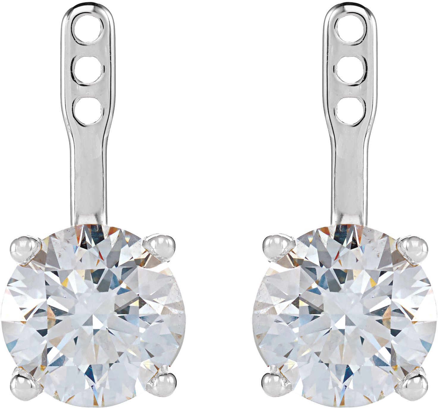 2 CTW Lab-Grown Diamond Solitaire Earring Jackets view 2