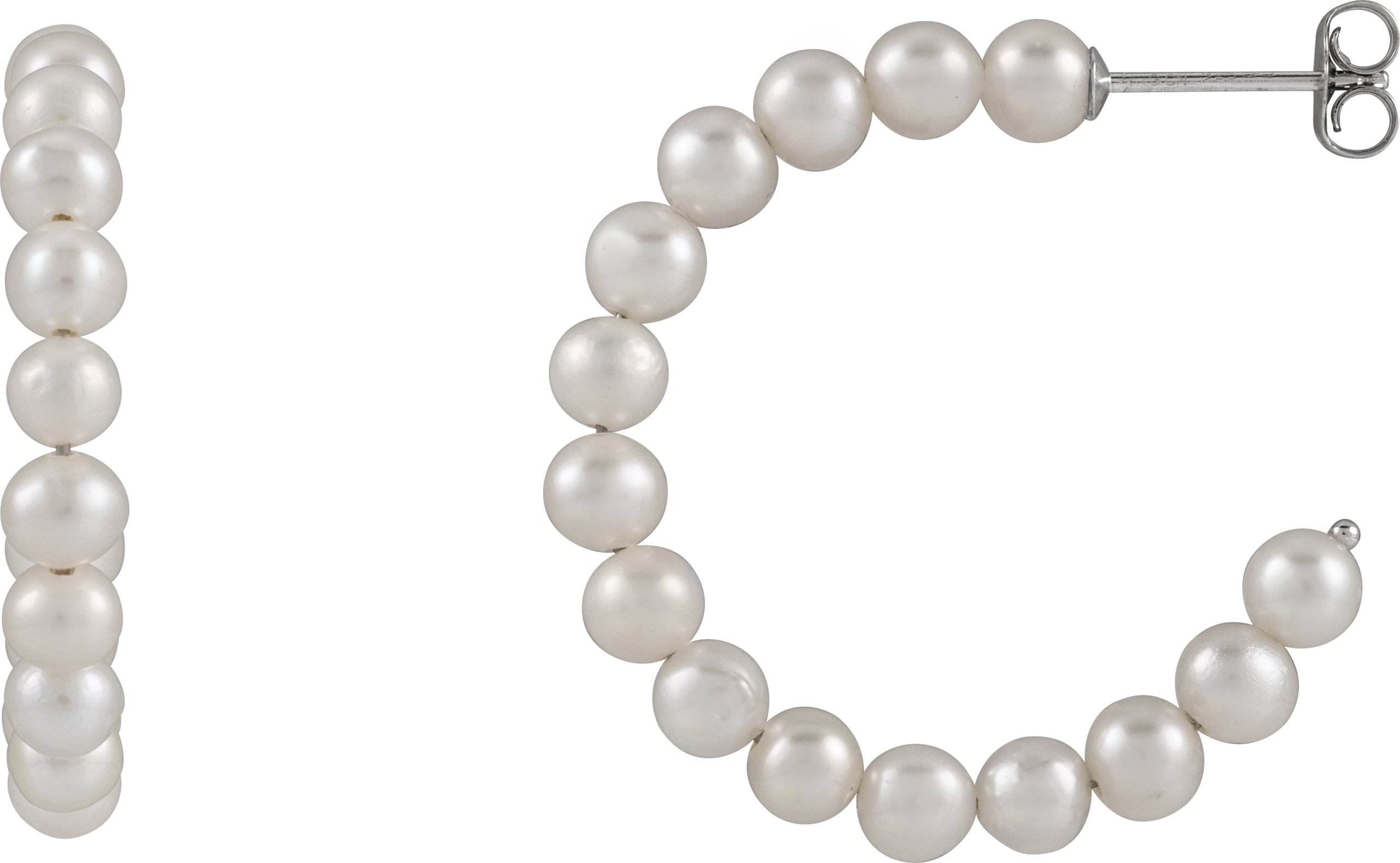Cultured Freshwater Pearl Hoop Earrings – Sterling Silver