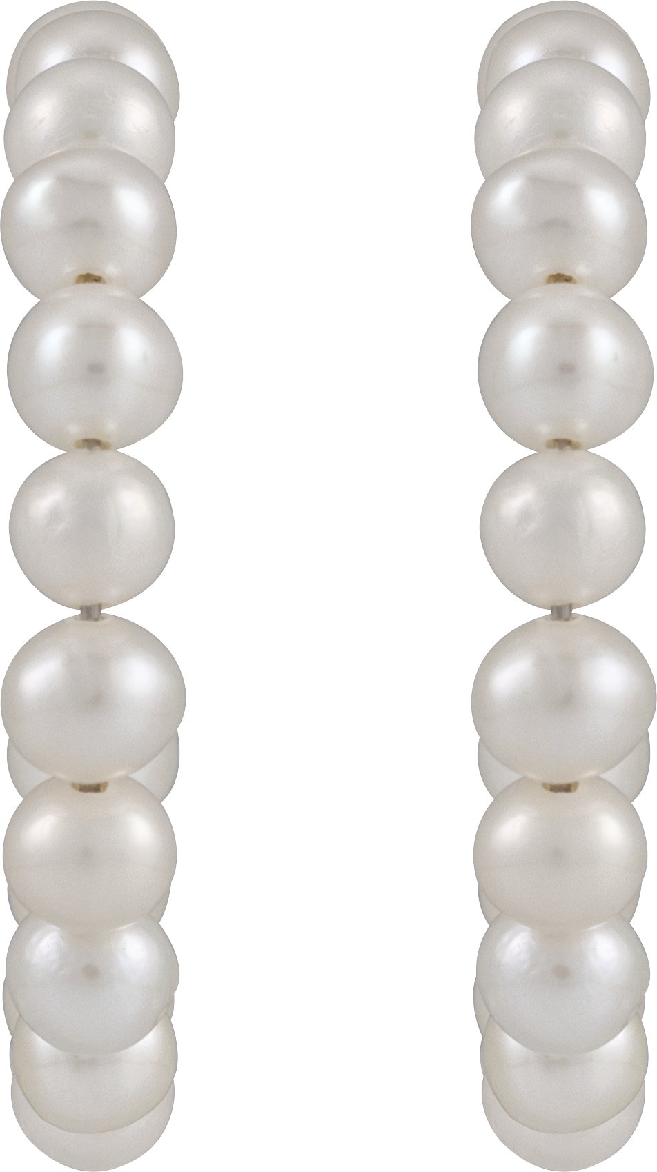 Alternative view of Cultured Freshwater Pearl Hoop Earrings – Sterling Silver