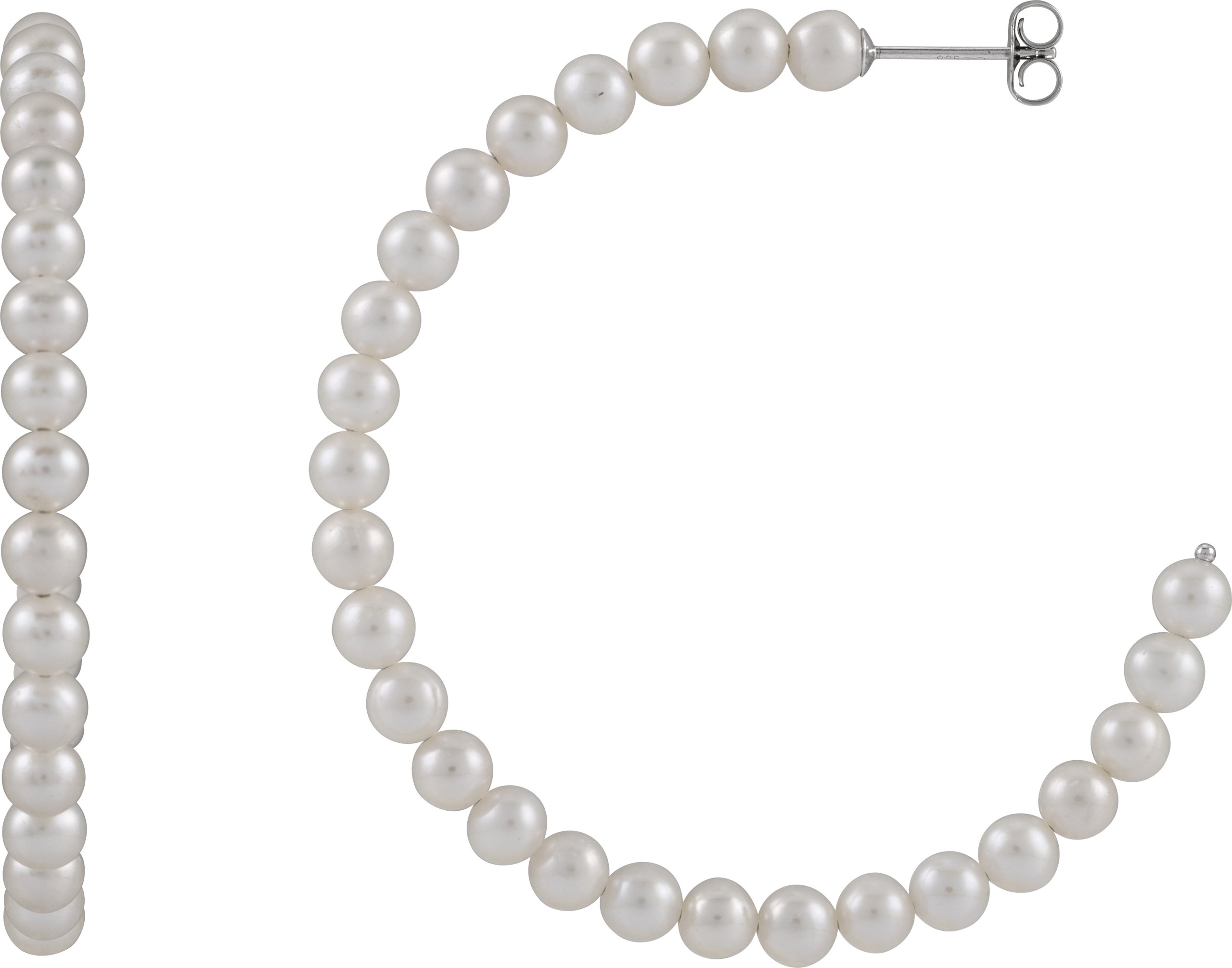 Cultured Akoya Pearl Hoop Earrings – Sterling Silver