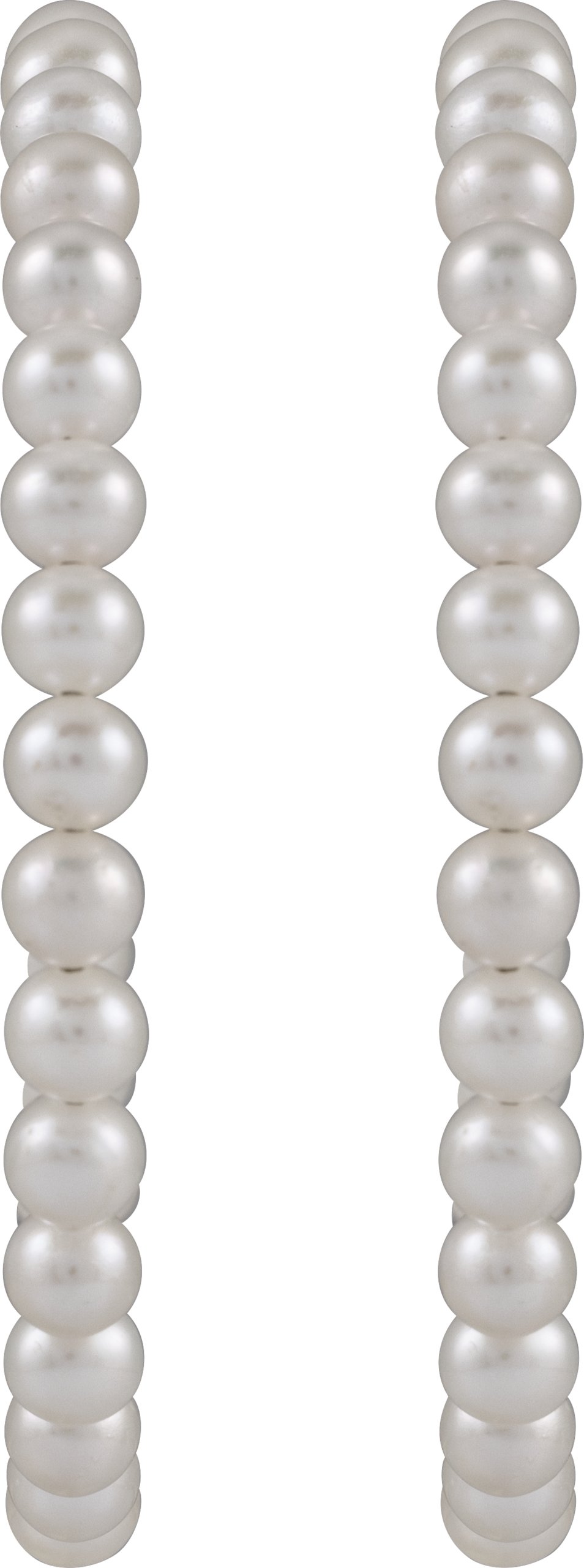 Alternative view of Cultured Akoya Pearl Hoop Earrings – Sterling Silver
