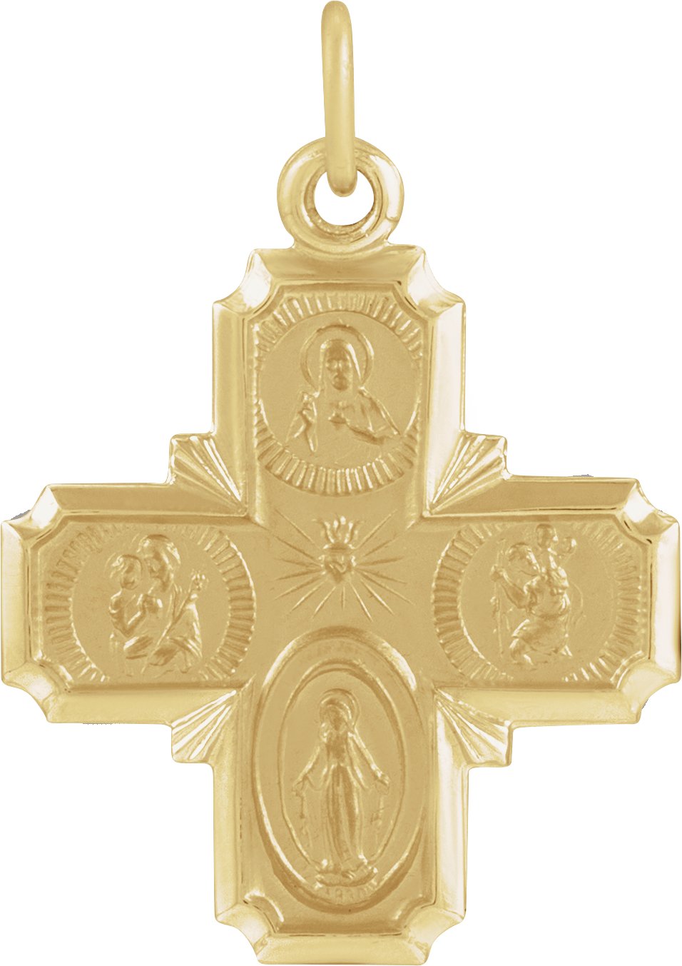 Four-Way Cross Medal Necklace or Pendant