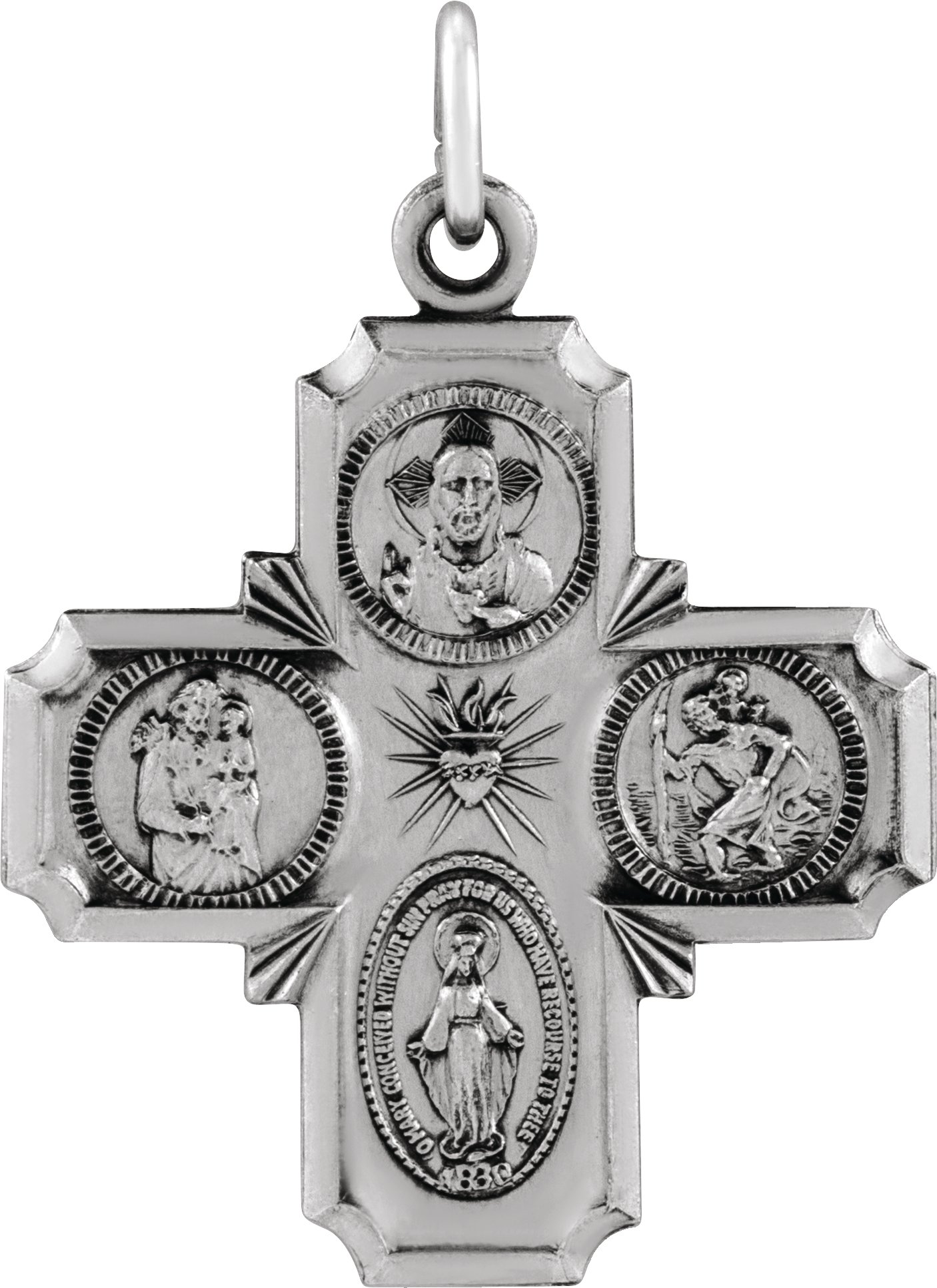 Four-Way Cross Medal Necklace or Pendant