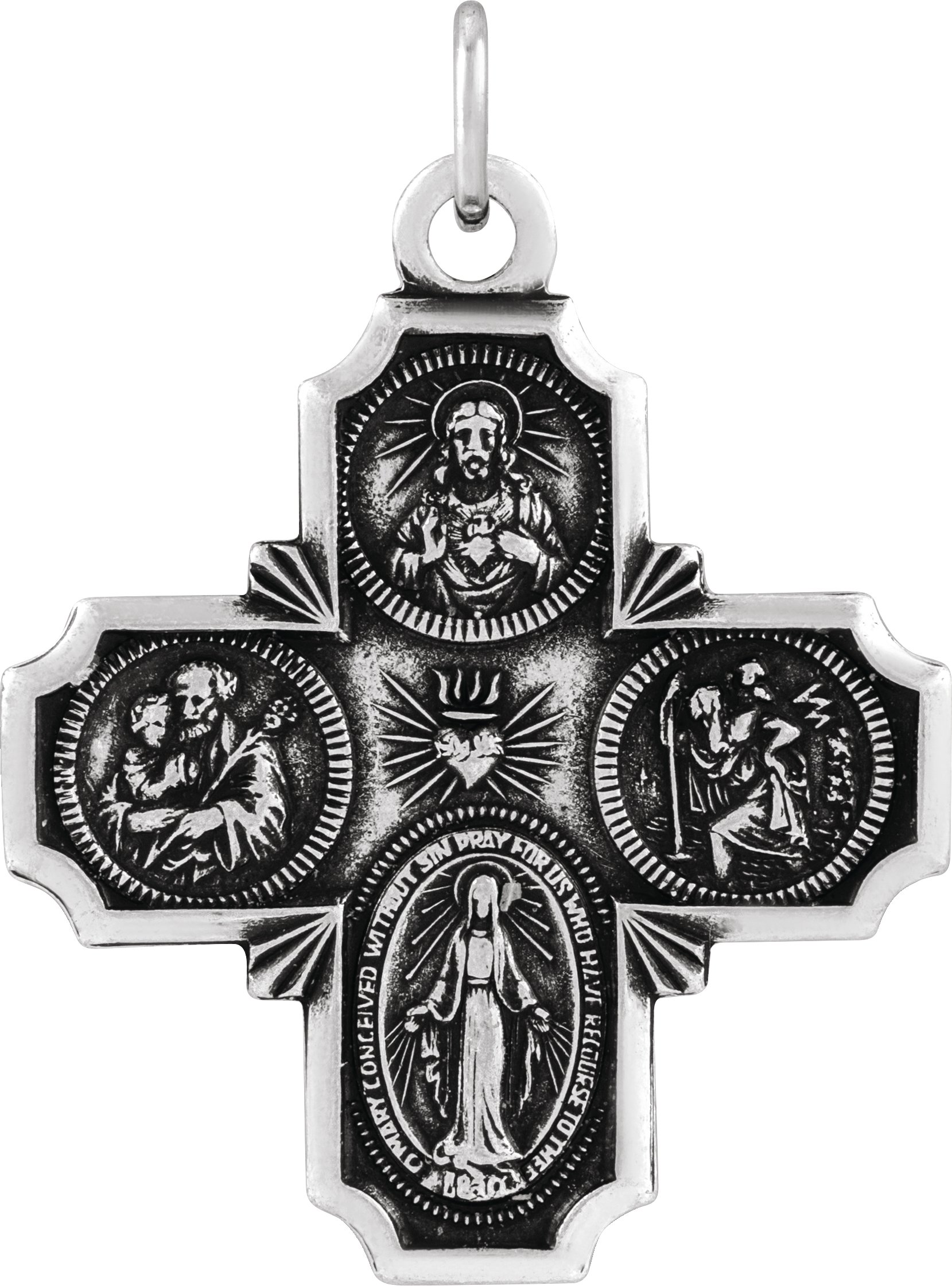 Four-Way Cross Medal Necklace or Pendant