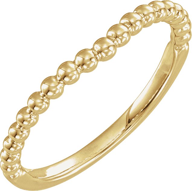 Beaded Contour Band – 14K Yellow Gold