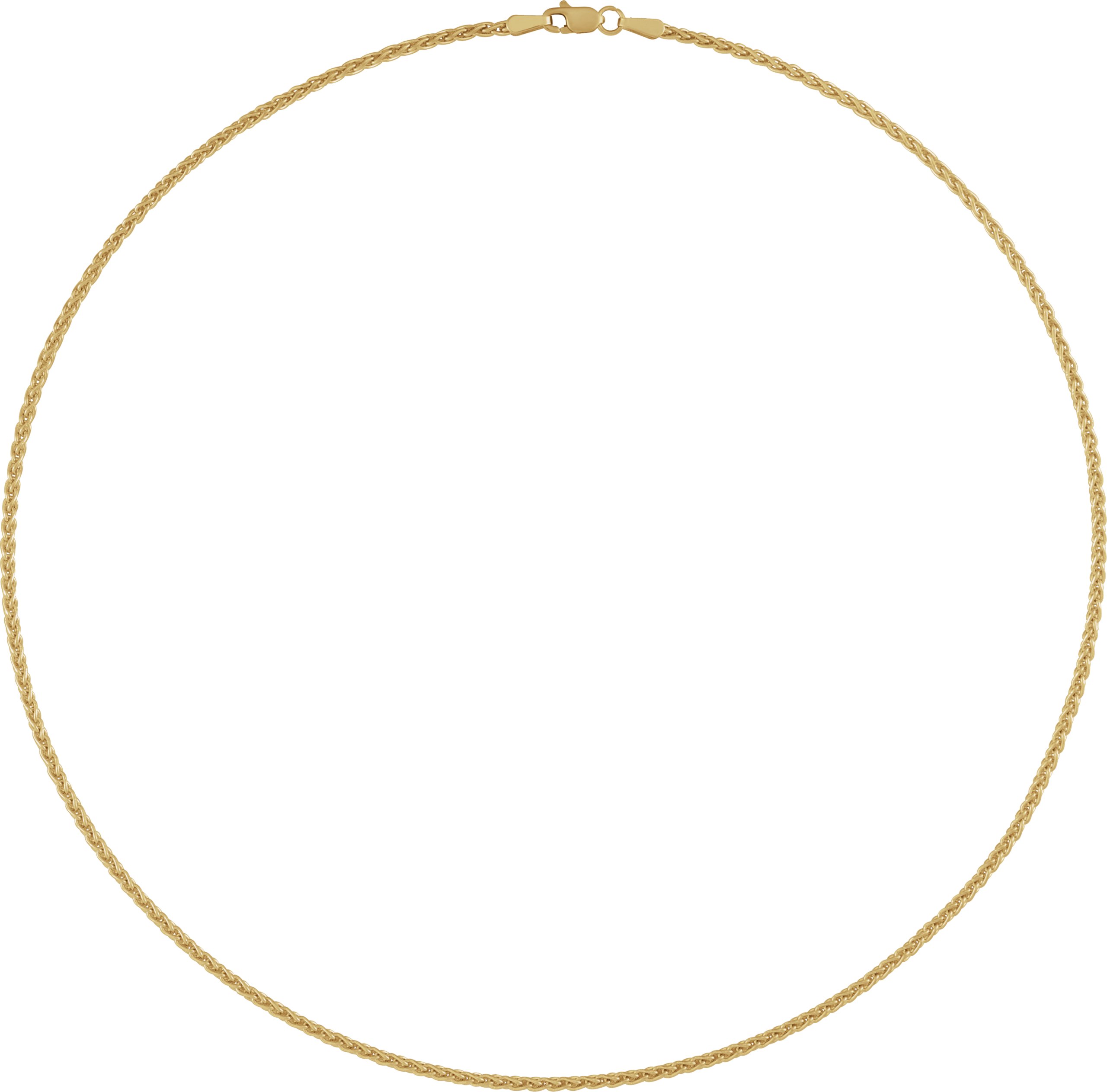 Alternative view of 1.9 mm Wheat Chain – 18K Yellow Gold