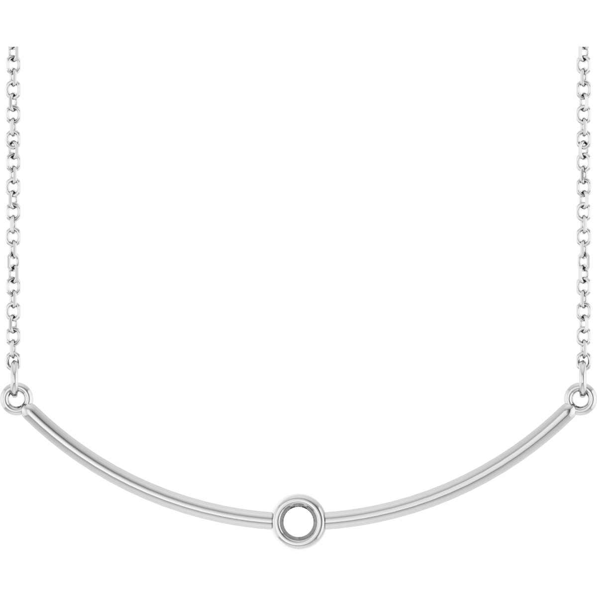 Family Bezel-Set Bar Necklace or Necklace Center