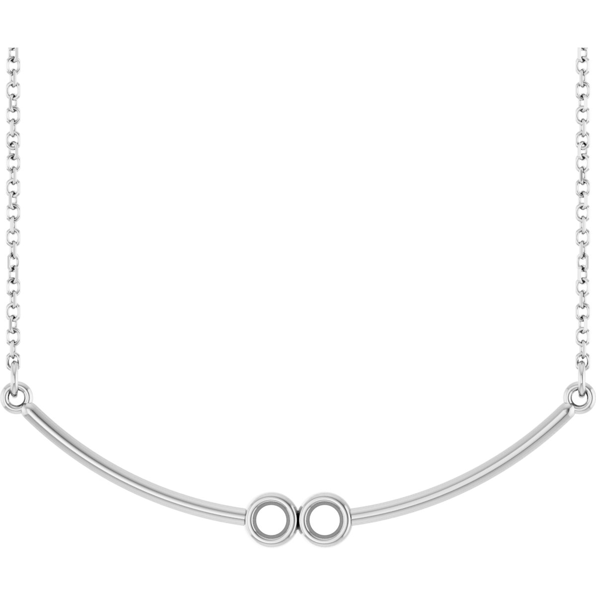 Family Bezel-Set Bar Necklace or Necklace Center