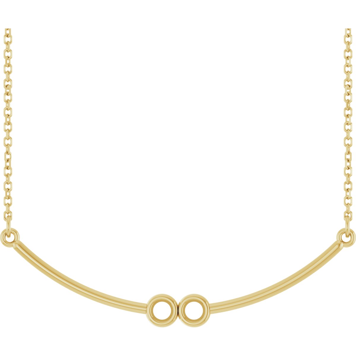 Family Bezel-Set Bar Necklace or Necklace Center
