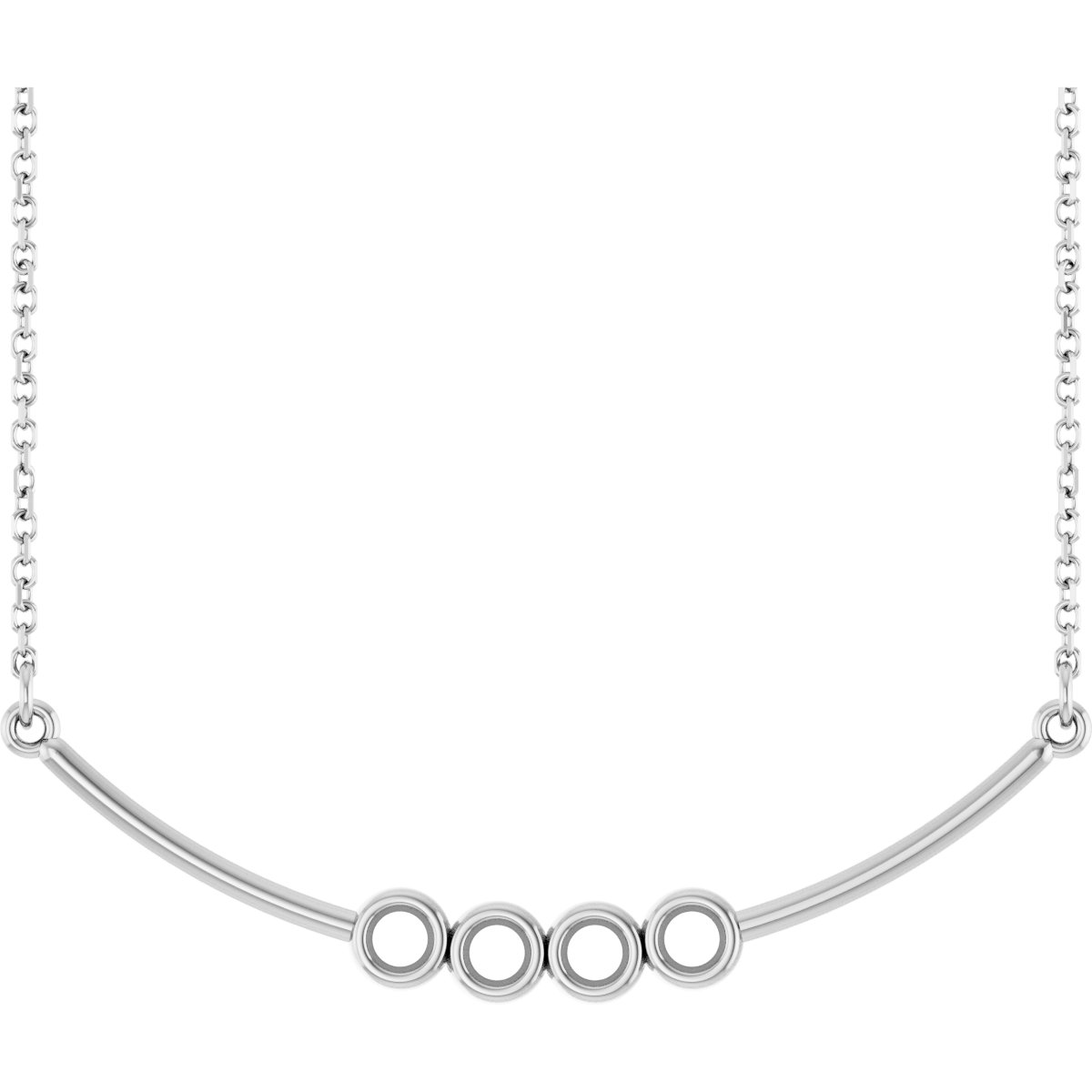 Family Bezel-Set Bar Necklace or Necklace Center