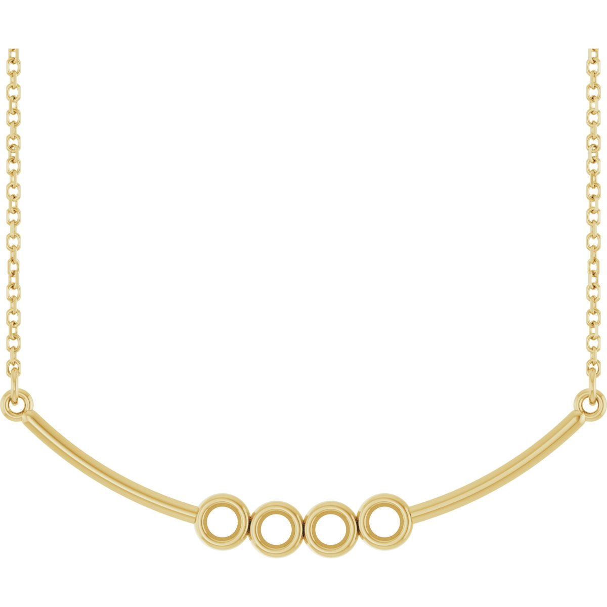 Family Bezel-Set Bar Necklace or Necklace Center