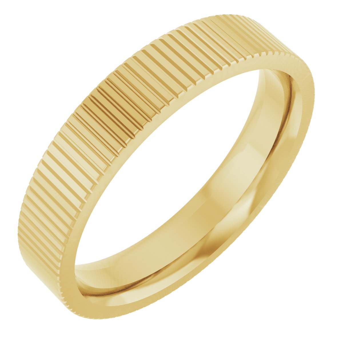 Skinny Grooved Band – 10K Yellow Gold