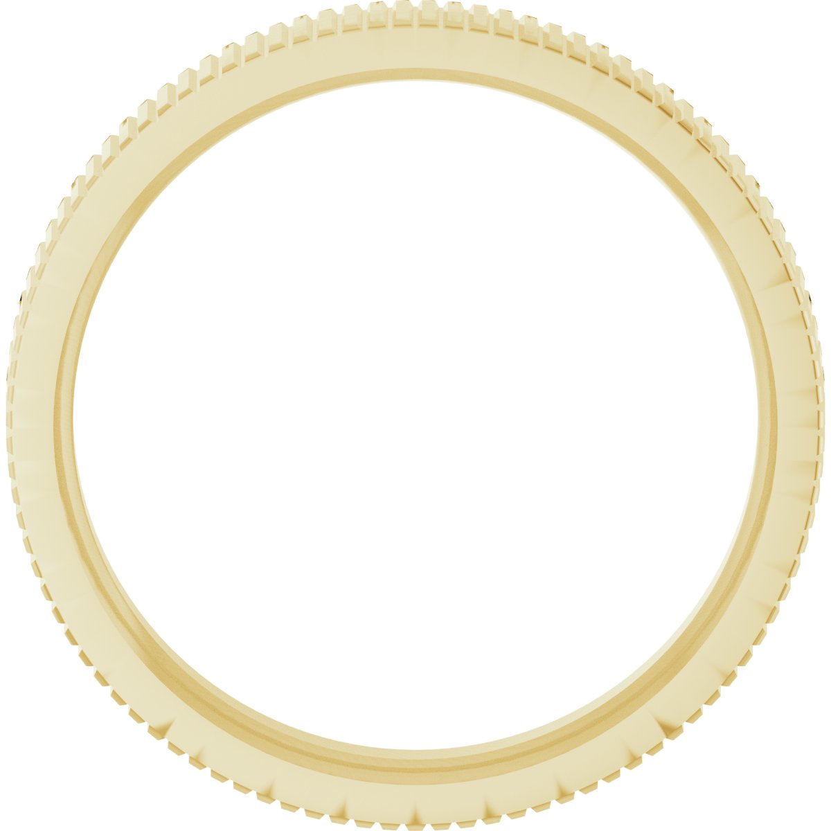 Alternative view of Skinny Grooved Band – 10K Yellow Gold