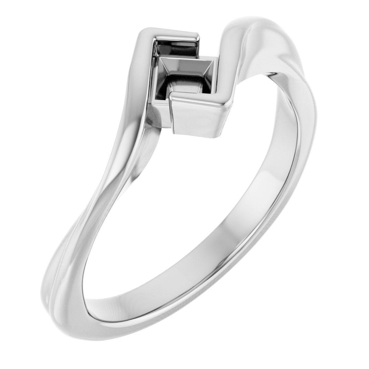 Half-Bezel Solitaire Bypass Ring