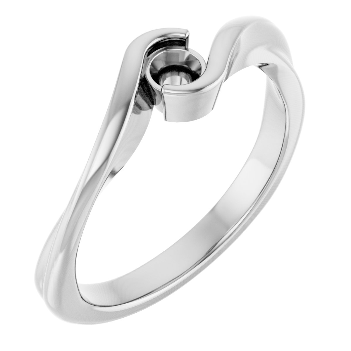 Half-Bezel Solitaire Bypass Ring