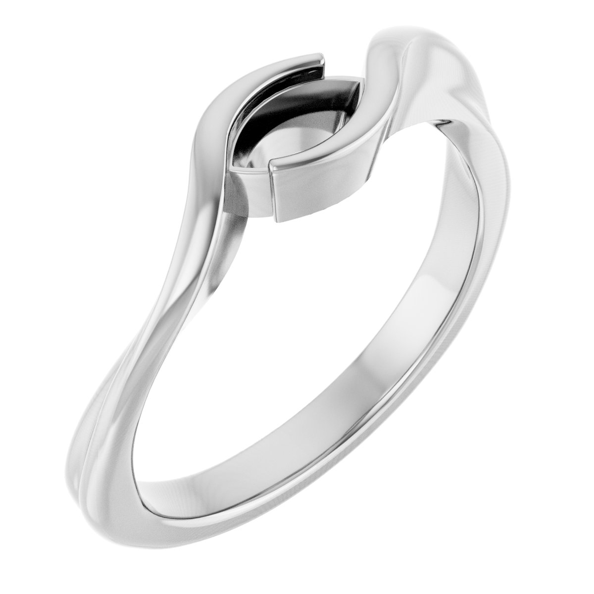 Half-Bezel Solitaire Bypass Ring