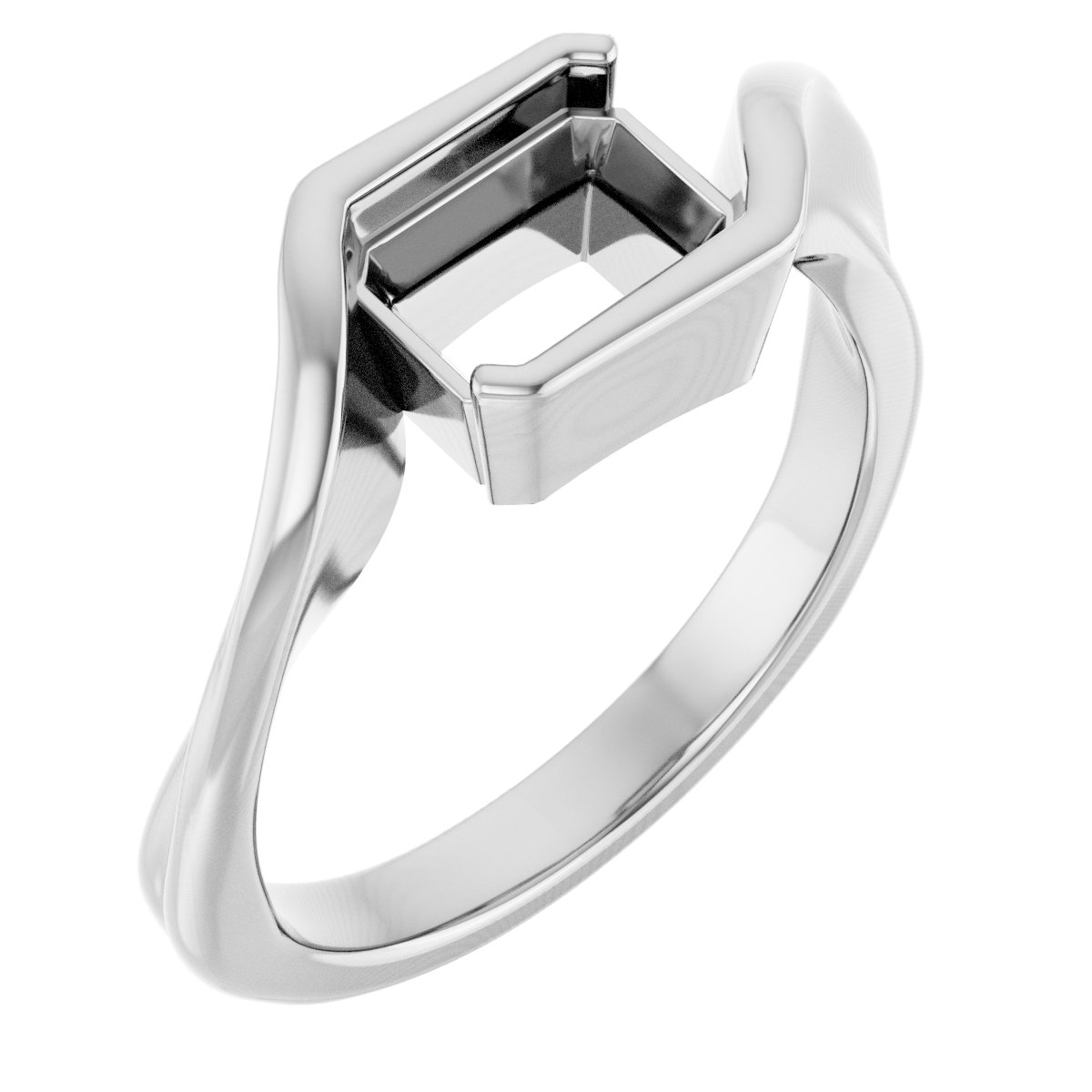 Half-Bezel Solitaire Bypass Ring