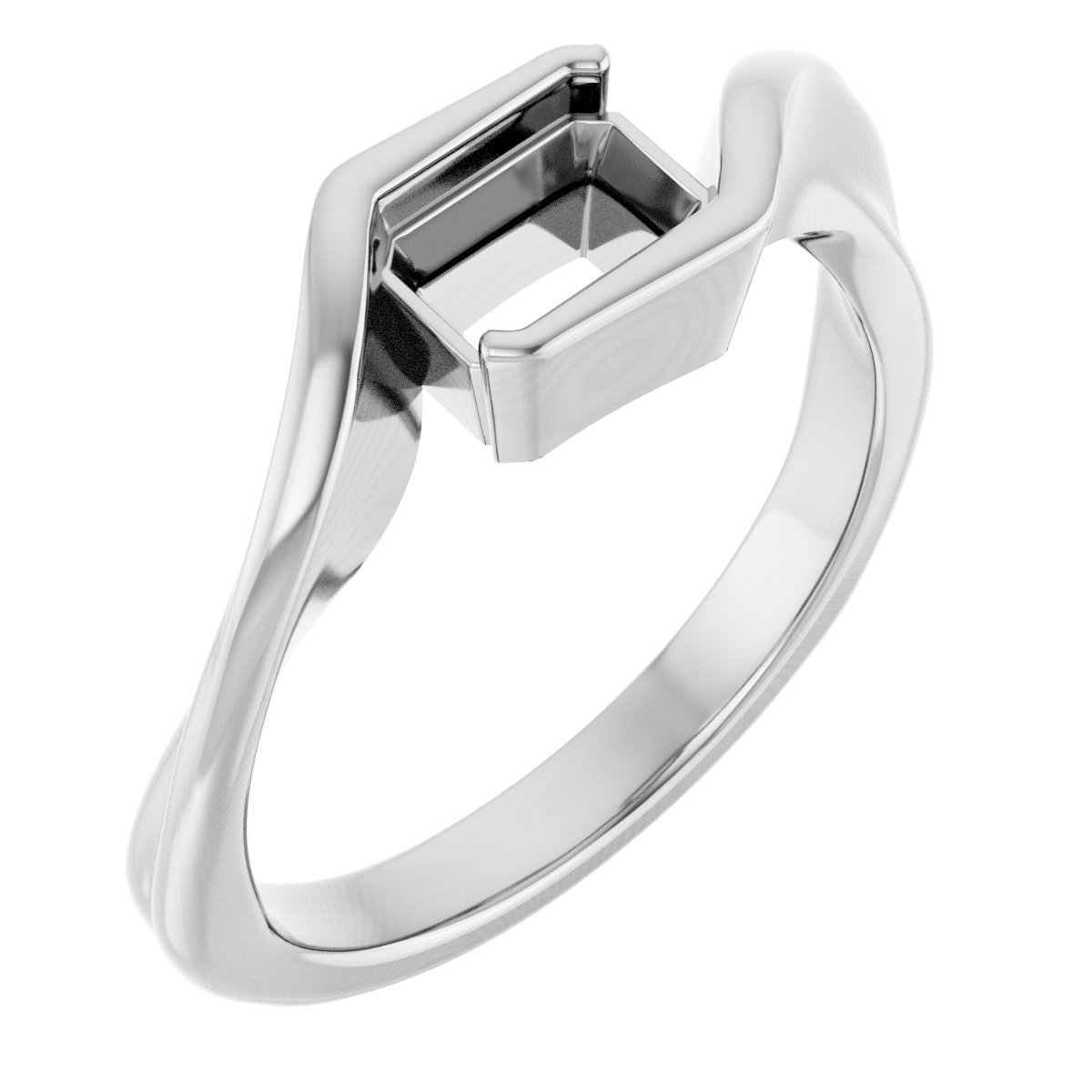 Half-Bezel Solitaire Bypass Ring