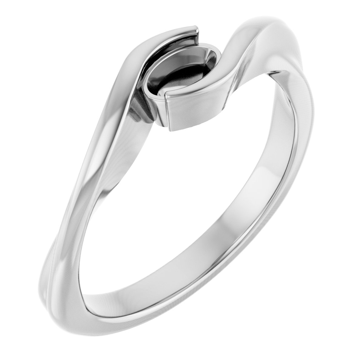 Half-Bezel Solitaire Bypass Ring