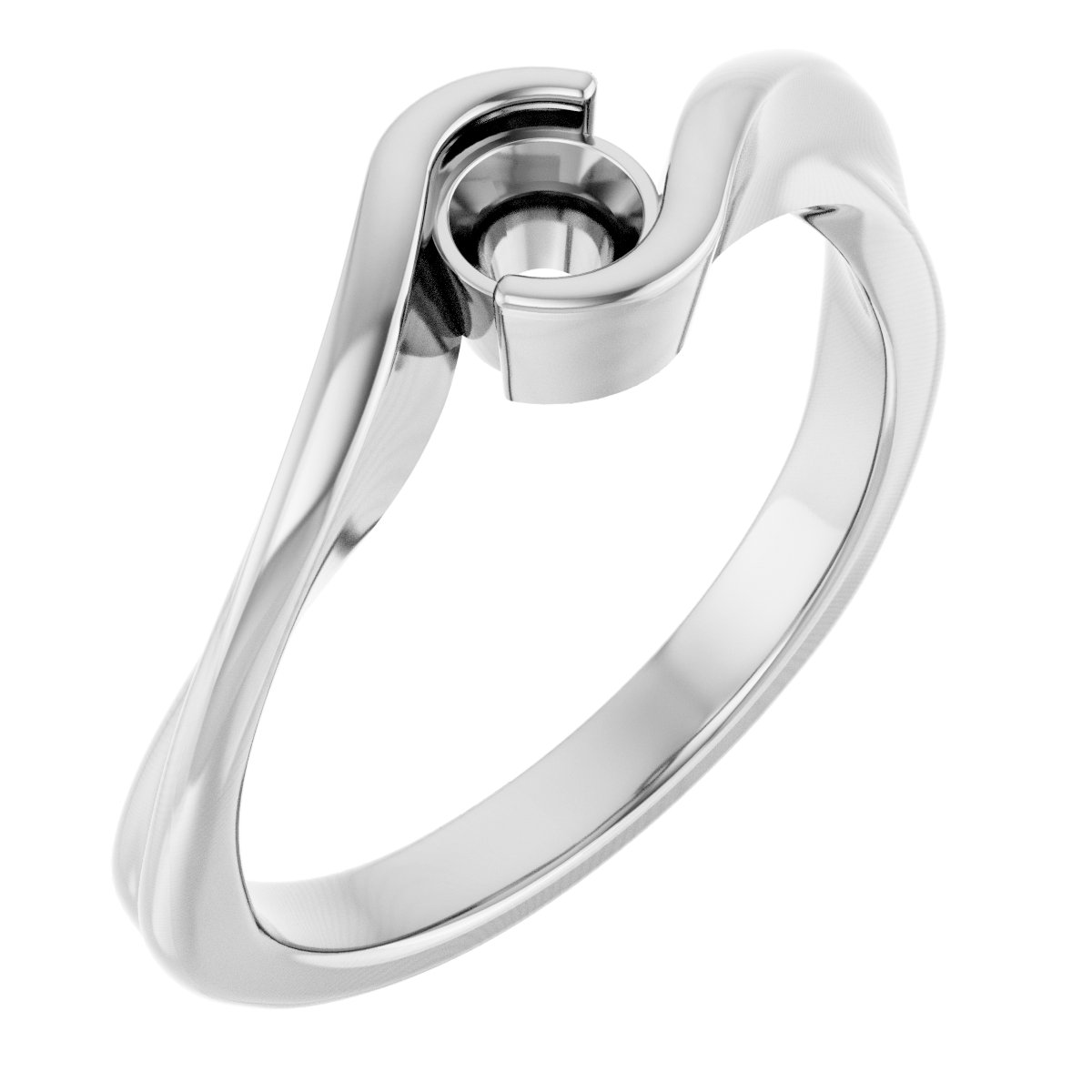 Half-Bezel Solitaire Bypass Ring