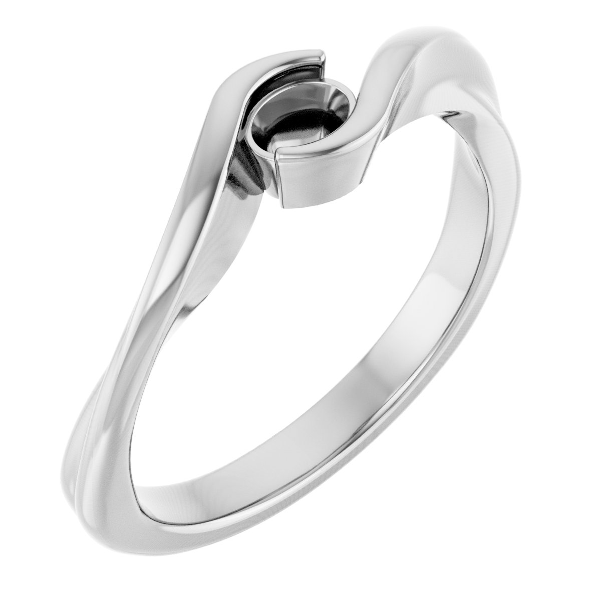 Half-Bezel Solitaire Bypass Ring