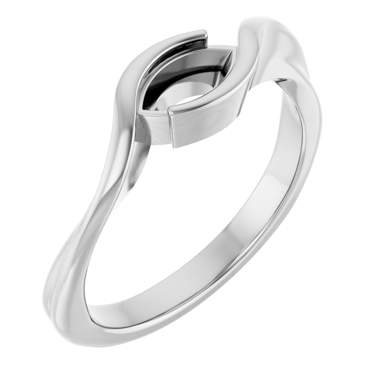 Half-Bezel Solitaire Bypass Ring