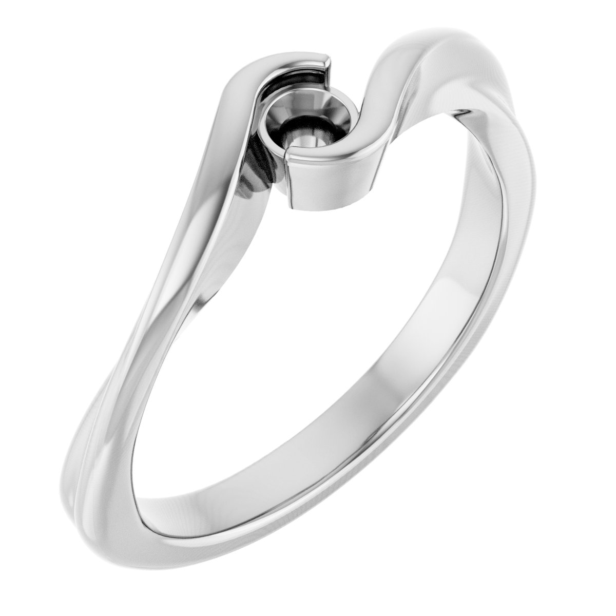 Half-Bezel Solitaire Bypass Ring