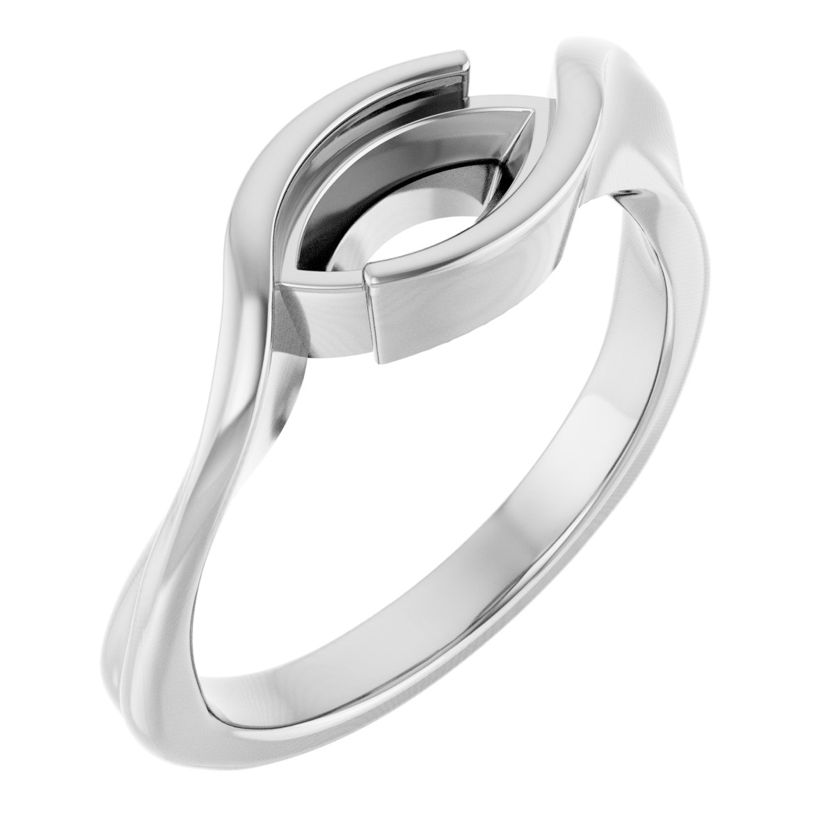 Half-Bezel Solitaire Bypass Ring