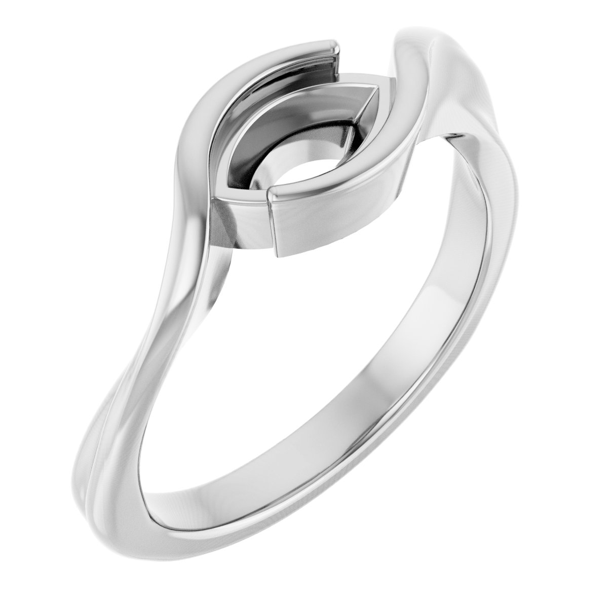 Half-Bezel Solitaire Bypass Ring