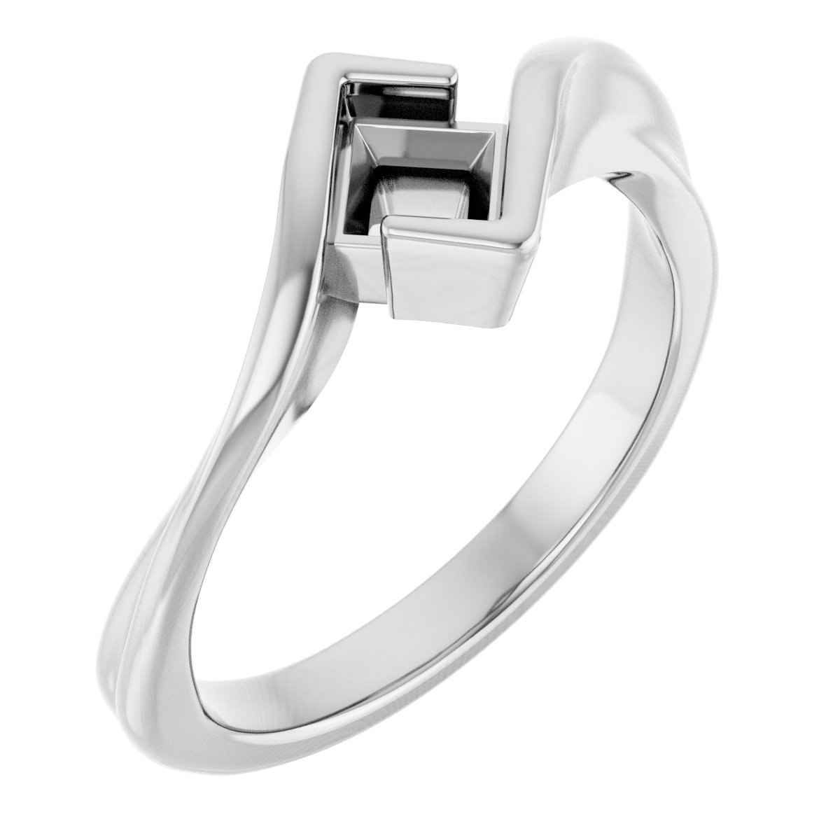 Half-Bezel Solitaire Bypass Ring
